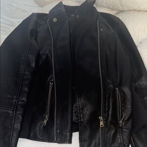 Baccini Women's Black Leather like Jacket